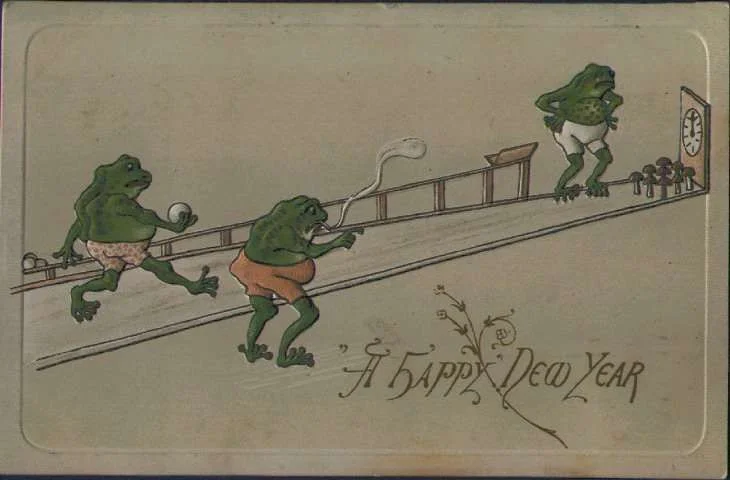 1908-NewYearsPostcard-FrogsBowling.webp