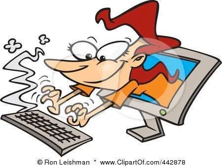 442878-Royalty-Free-RF-Clip-Art-Illustration-Of-A-Cartoon-Woman-Typing-From-A-Computer-Screen.webp