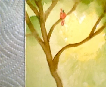Cardinal In Tree Painting.webp