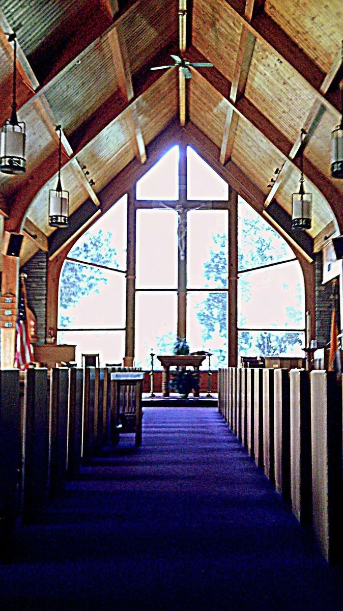 Catholic Church Interior and Crucifix Maggie Valley.webp
