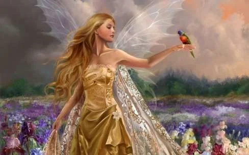 large_Fairy_in_Field_of_Flowers_With_Parrot_Wallpaper_22050.webp