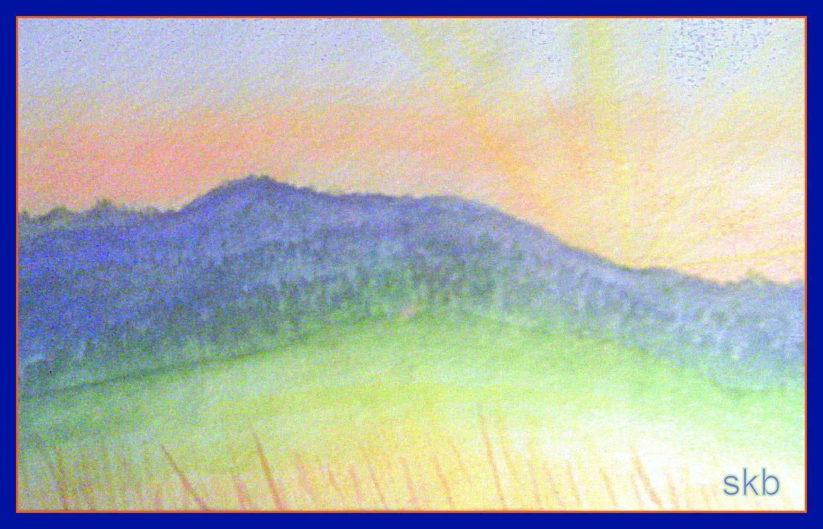 Sheilas Blue Mountains framed in blue.webp