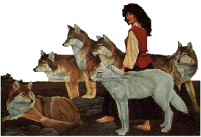 Woman with wolves.gif
