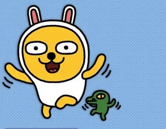 Kakao Emoticon Bunny Crocodile Dancing.webp