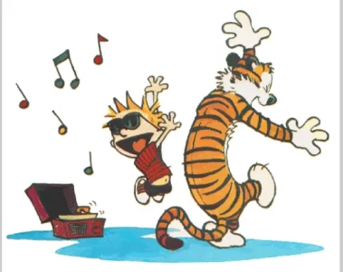calvin and hobbes doing a happy dance.webp